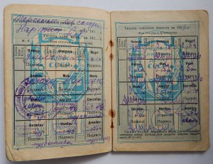 Красноармейская книжка, билет ДОСАВ, билет союза Медсантруд.