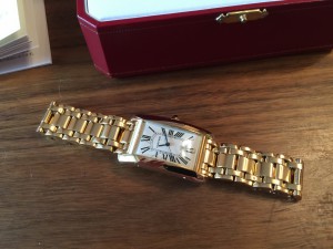 Золотые CARTIER AUTOMATIC LARGE SIZE TANK AMERICAINE YELLOW