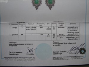 Красивые серьги с большими изумрудами