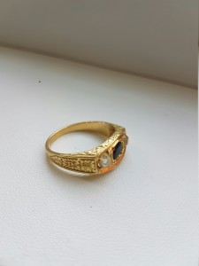 Мужской перстень ЗОЛОТО 750 сапфир бриллианты