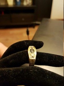 Мужской перстень ЗОЛОТО 750 сапфир бриллианты