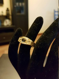 Мужской перстень ЗОЛОТО 750 сапфир бриллианты