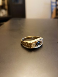 Мужской перстень ЗОЛОТО 750 сапфир бриллианты