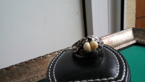 Кольцо лесничего,Серебро 800+лисьи зубы, Германия,