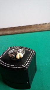 Кольцо лесничего,Серебро 800+лисьи зубы, Германия,