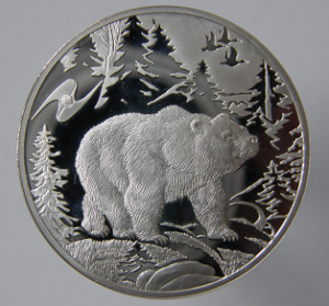 3руб.2009г., "Медведь". Ag/925/