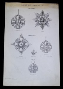 Лист с изображением баденского Ордена Церингенского Льва