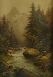 Пейзаж "Горная речка". 19 век.