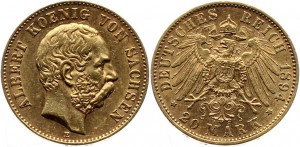 20 марок  1894 год Саксония