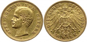 Германия 20 марок 1900 год OTTO KOENIG (Бавария)