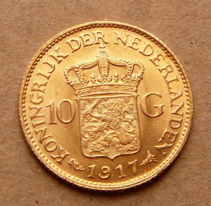 Золото 10 гульденов Нидерланды 1912 и 1917