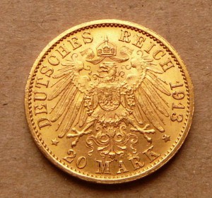 Золото Пруссия 20М 1913