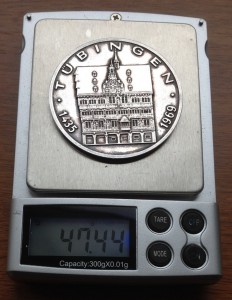 Медаль-города побратимы Тю́бингена-1000пр