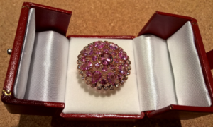 Золотое кольцо с сапифирами 11ct новое