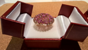 Золотое кольцо с сапифирами 11ct новое