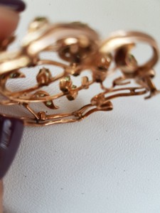 Подвеска ажурная с демантоидами золото 56