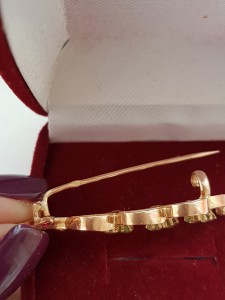 Брошка с демантоидами ЗОЛОТО 56