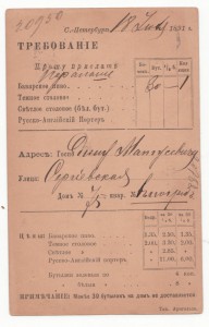 С.Петербург Пиво .Прайс 1891 г