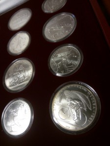 Олимпиада 80, набор 28 монет, серебро