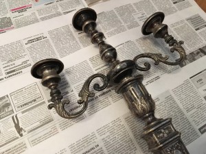 Большой подсвечник - Варшава 1914 г. - шикарные клейма...