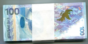 100 рублей Сочи, корешок Аа.