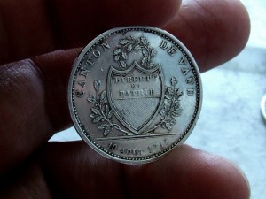 Швейцария 1 франк 1845