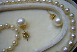 Колье жемчуг - золото