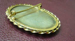 Брошь золото серебро - живопись - 19 в