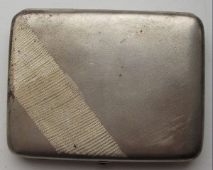 Редкий портсигар "Кремль" чернение 875пр. с головой