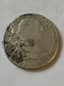 Три монеты серебро Испания колония 1779, 1796, 1821