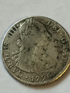 Три монеты серебро Испания колония 1779, 1796, 1821