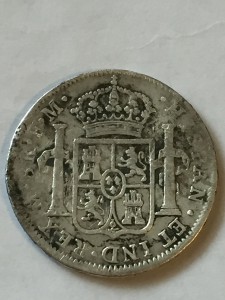 Три монеты серебро Испания колония 1779, 1796, 1821