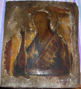 Икона Иоан Предтеча  серебре