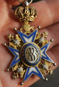 КОРОЛЕВСКАЯ СЕРБИЯ Орден Святого Саввы 4 ст СОХРАН+коробка