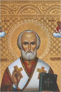 Икона Святой Николай Чудотворец (киот)