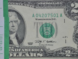 Корешок по 2$. 2009 г. ПРЕСС.