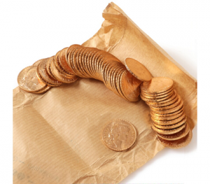 банковский ролл 20 франковых монет в люксе