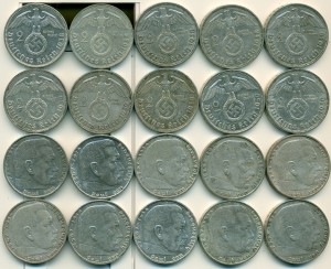 III РЕЙХ ___ 2-х марочники свастика ____ по 350р.