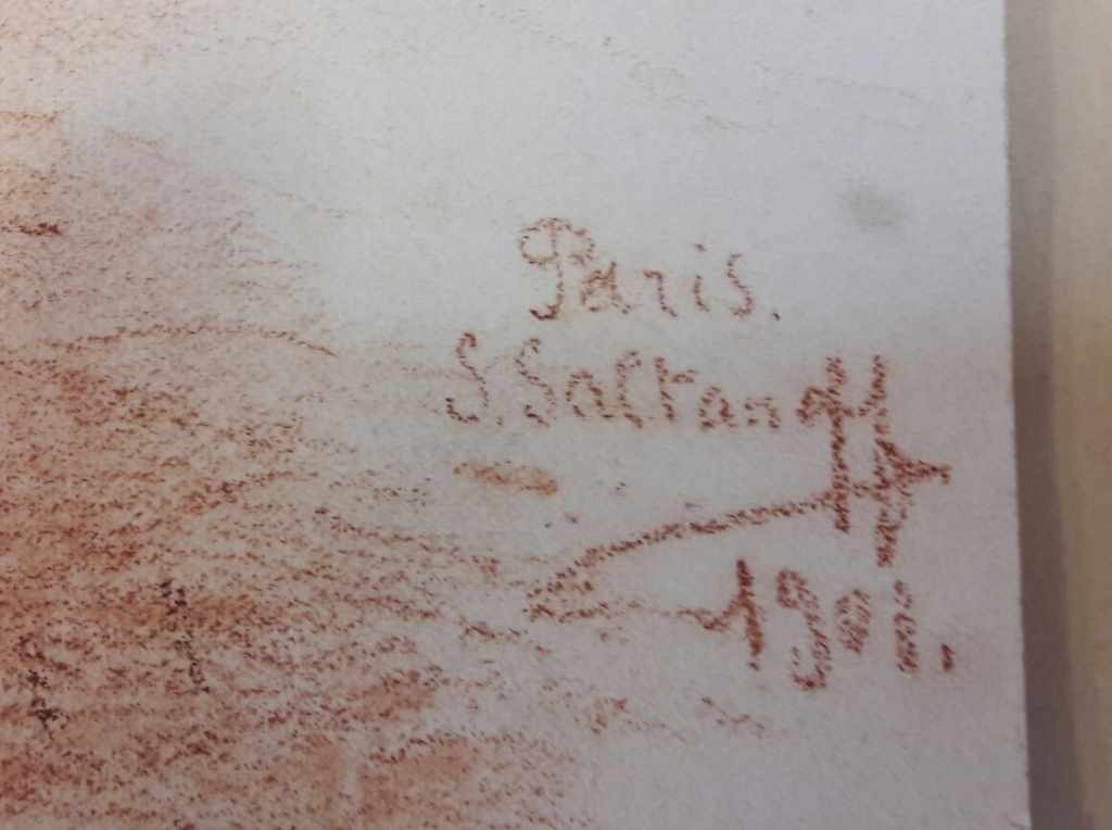 Графика. Жена рыбака. Салтанов С.Н. 1901 год Париж.