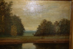 Картина .Лесное озеро.