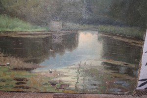 Картина .Озеро в лесу