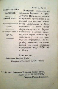 МАРШРУТ этапа Перекоп-Мелитополь и Карасубазар-Керчь ★