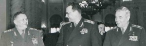 Маршалы СССР А.И.Ерёменко,А.А.Гречко и М.И.Неделин. 1957 год