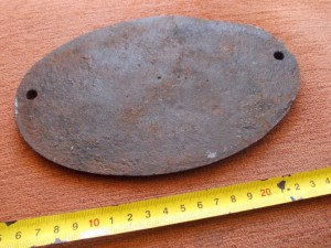 чугунная ж/д табличка Московское акц. общ. в Мытищах 1916год