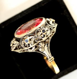 Кольцо Сапфир золото серебро