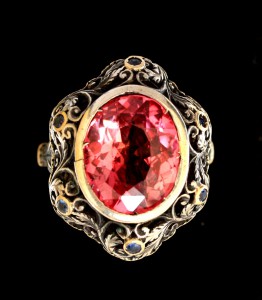 Кольцо Сапфир золото серебро