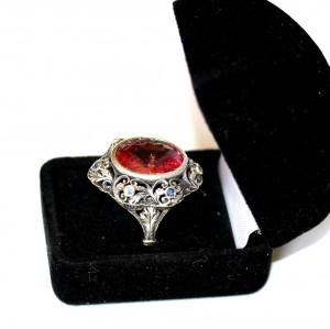 Кольцо Сапфир золото серебро