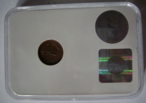 1-2 КОПЕЙКИ 1887Г  в капсуле MS 60