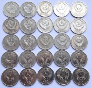 25 монет по 50коп (1961г-1991г-Л,М)