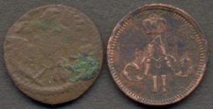 Полушки 1720 и 1859 гг.